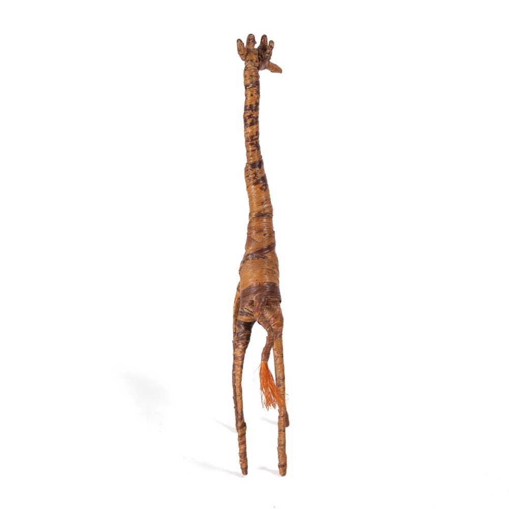 Handmade African Woven Raffia Giraffe Figurine – Folk Art Straw Animal Sculpture - Picture 8 of 13